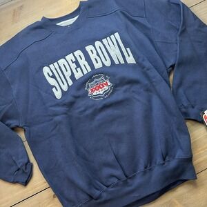 Vintage Super Bowl XXXIV Sweatshirt Mens‎ Large Navy NFL Football Crewneck 2000